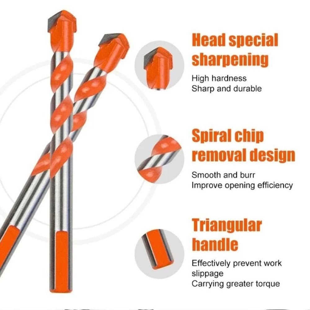 Tungsten Carbide Tip Multi-Purpose Drill Bits 3-12mm 7pc Set – Glass, Tile, Ceramic, Concrete, Wood & Plastic