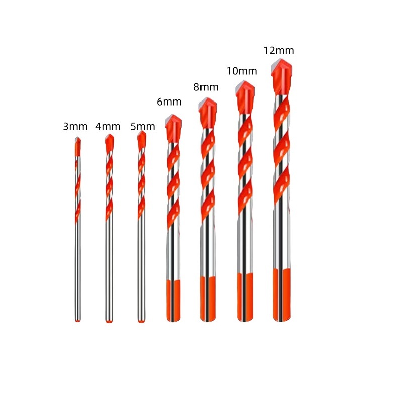 Tungsten Carbide Tip Multi-Purpose Drill Bits 3-12mm 7pc Set – Glass, Tile, Ceramic, Concrete, Wood & Plastic