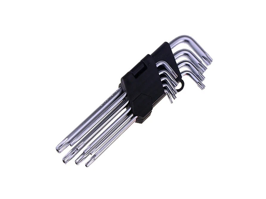 9pc Cr-V Tamperproof L-Type Torx Key Star Driver Extra Long Length