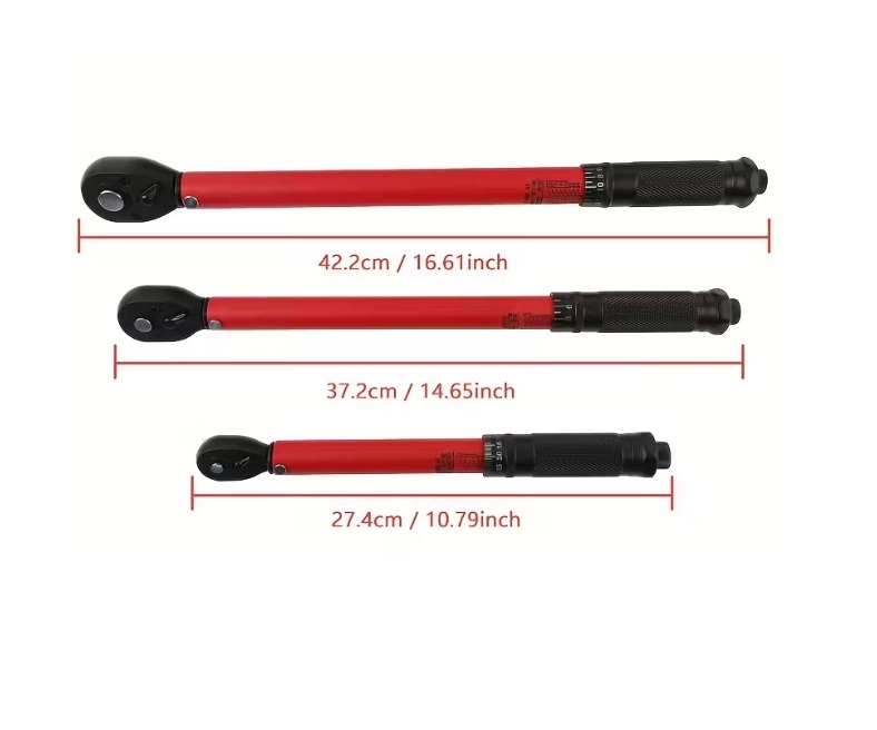 3pc Torque Wrench Set 1/4" 3/8" 1/2" Dr. Adjustable Ratchet Wrench Kit