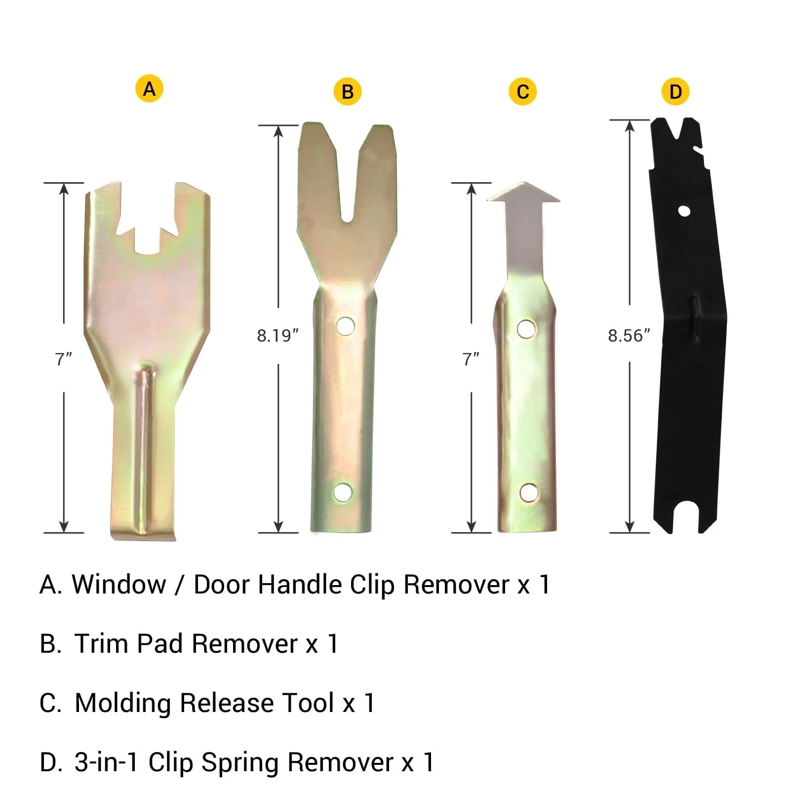 4pcs Car Trim Removal Tool Set Door Panel Upholstery Clip Pliers Remover Kit