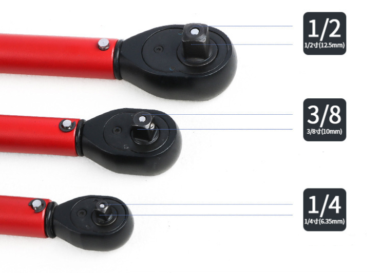 3pc Torque Wrench Set 1/4" 3/8" 1/2" Dr. Adjustable Ratchet Wrench Kit