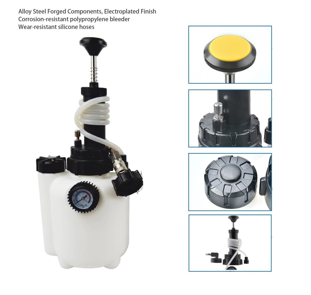 3L Pneumatic Bleeding Fluid Kit Brake Clutch Bleeder with 1L Brake Fluid Extractor