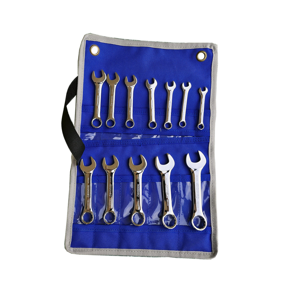 Kincrome 12pc Stubby Combination Ring Open Spanner Wrench Metric 8-16,17,18,19mm