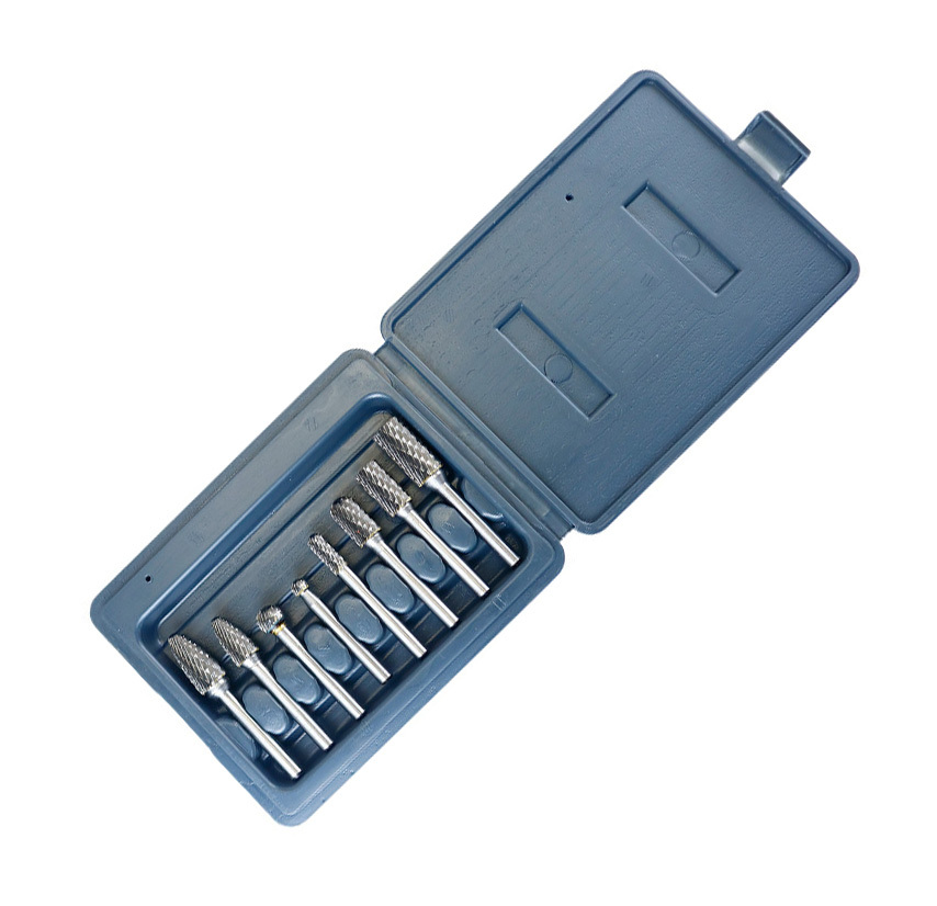 8pc 1/4" Shank Double Cut Carbide Rotary Burr Drill Bits File & Rasp Tungsten Steel Dia Grinder