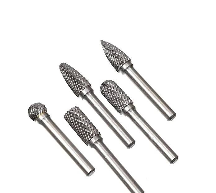 8pc 1/4" Shank Double Cut Carbide Rotary Burr Drill Bits File & Rasp Tungsten Steel Dia Grinder