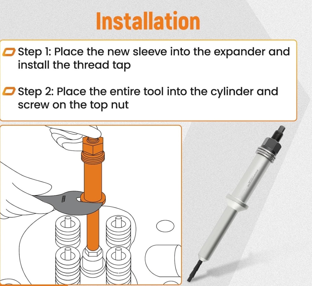Injector Nozzle Cup Sleeve Tube Remover & Installer Tool Kit For Volvo Truck D11 D12 D13 D16 FM12 Engines