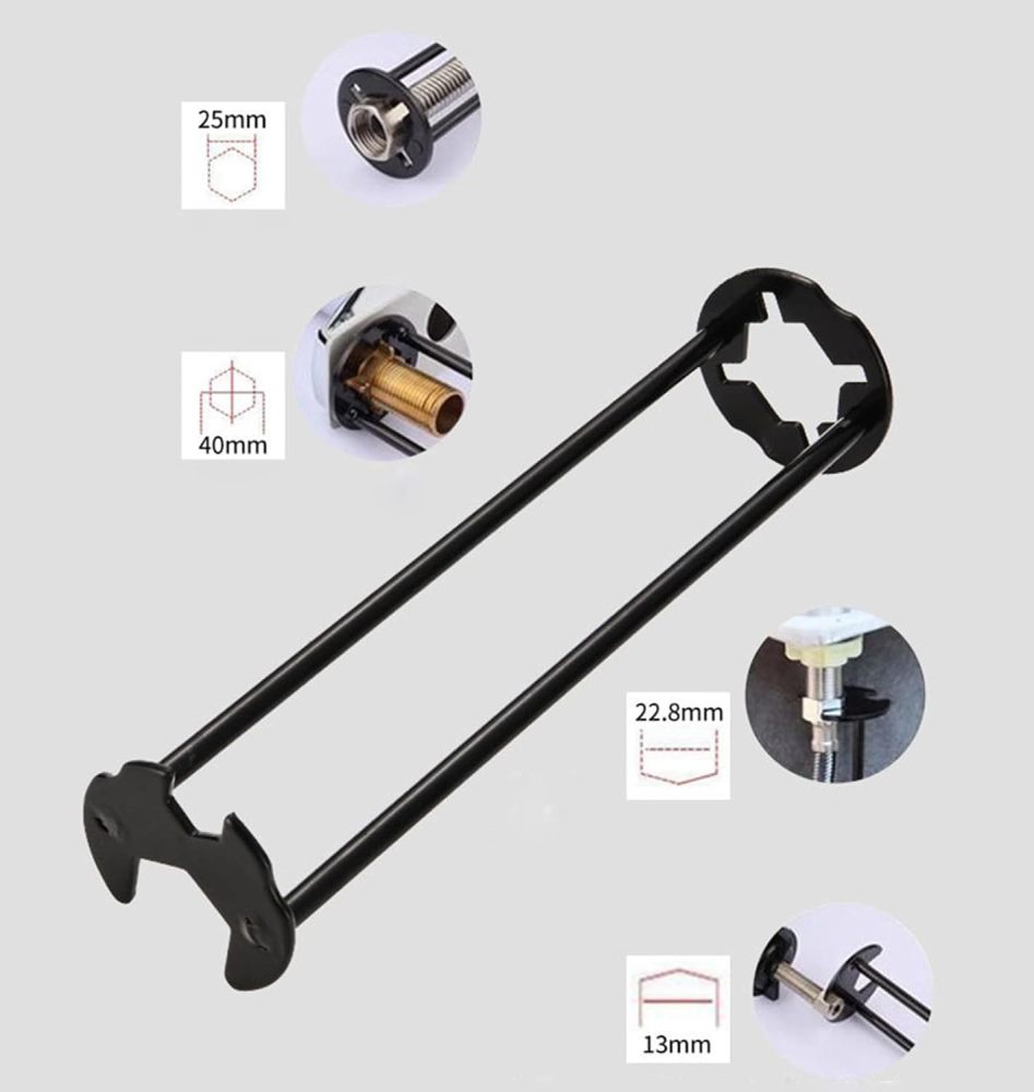 Multifunction Sink and Faucet Wrench – Plumbing Installation Tool for Basin Tap Toilet Nut Removal