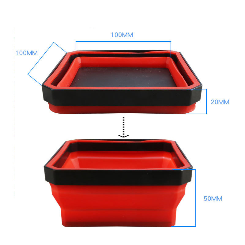 4" Collapsible Magnetic Parts Tray Storage Bowl– 50mm High Folding Storage Bowl