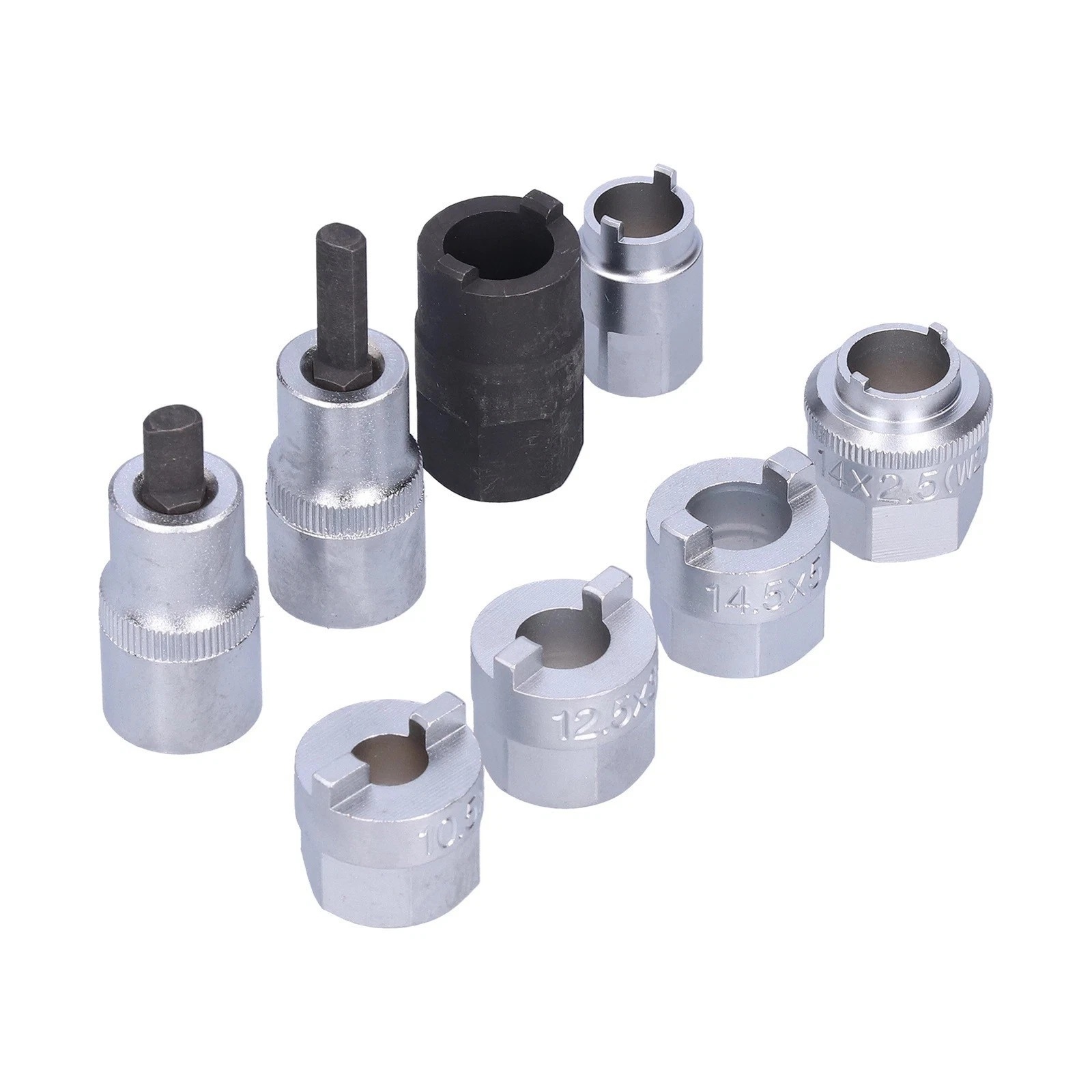 8pc Strut Nut Tool Set 10.5, 12.5, 14.5mm Damper Shaft Holding Audi VW Mercedes