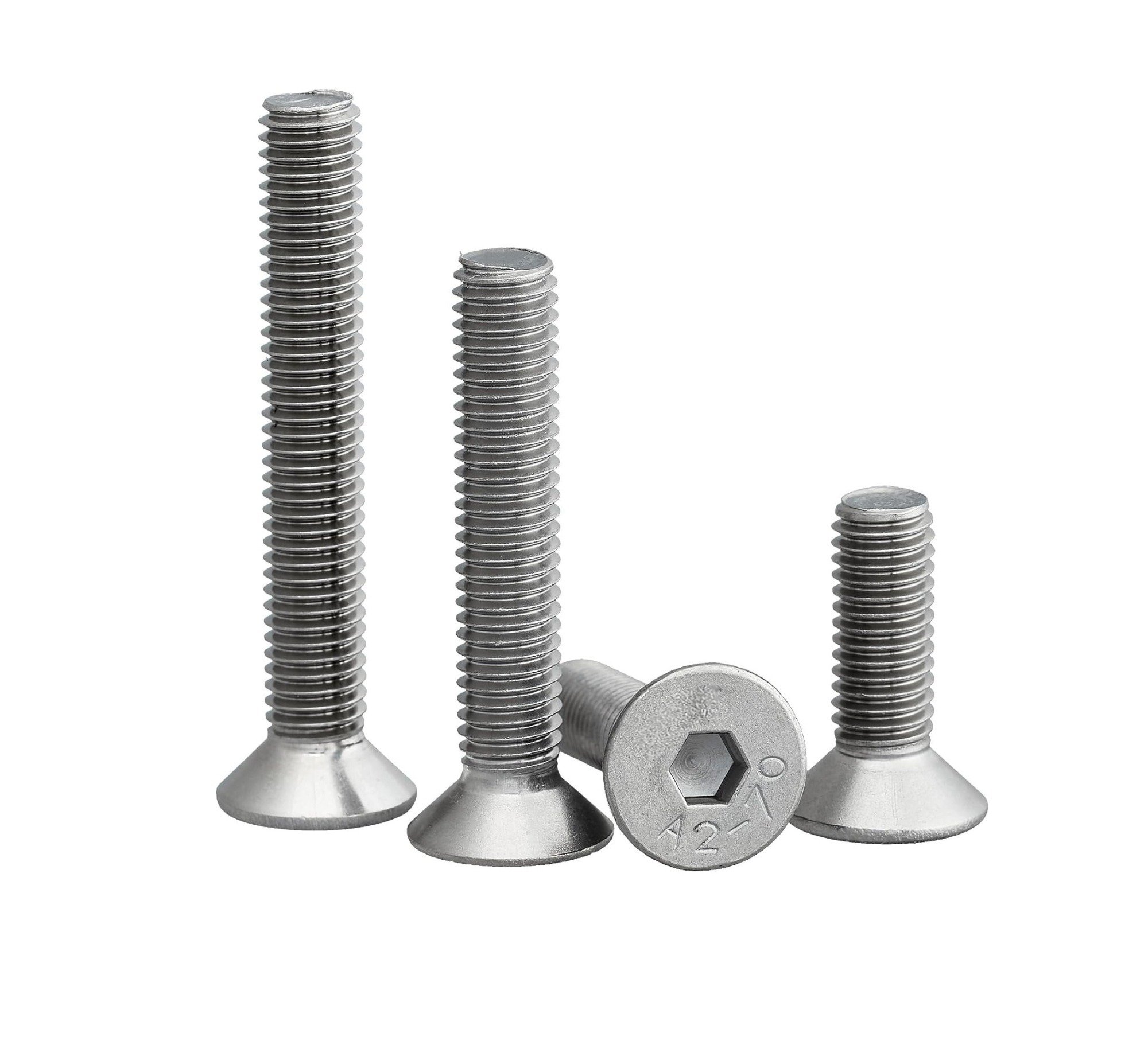 5pc-pack A2-70 Stainless Steel Hexagon Hex Countersunk Screw Flat Head M2.5–M14 | 6–50mm