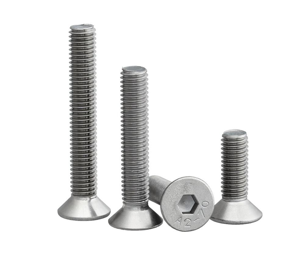 5pc-pack A2-70 Stainless Steel Hexagon Hex Countersunk Screw Flat Head M2.5–M14 | 6–50mm