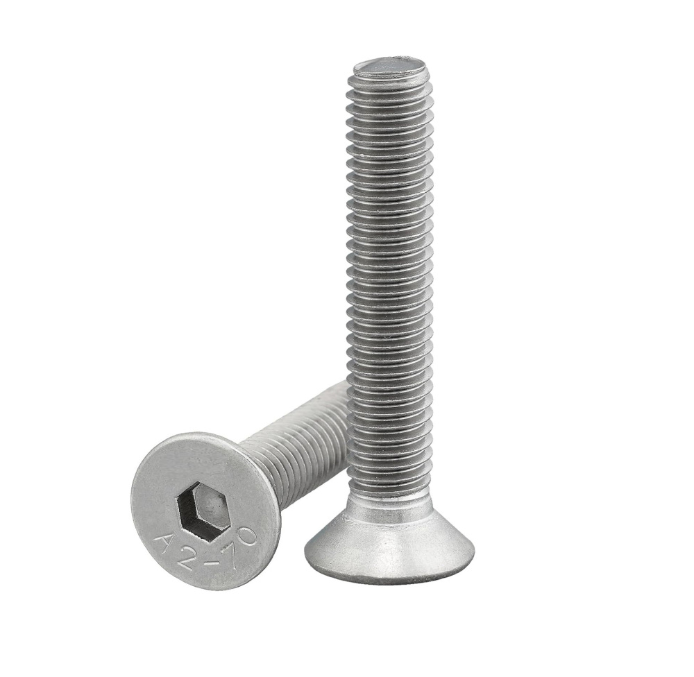 5pc-pack A2-70 Stainless Steel Hexagon Hex Countersunk Screw Flat Head M2.5–M14 | 6–50mm