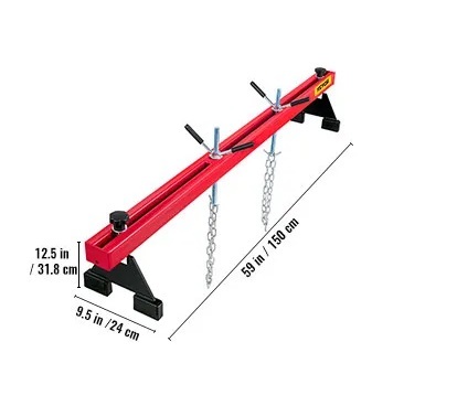 1.5m Auto Car Engine Support Bar Heavy Duty 2 Chains Dual Hooks