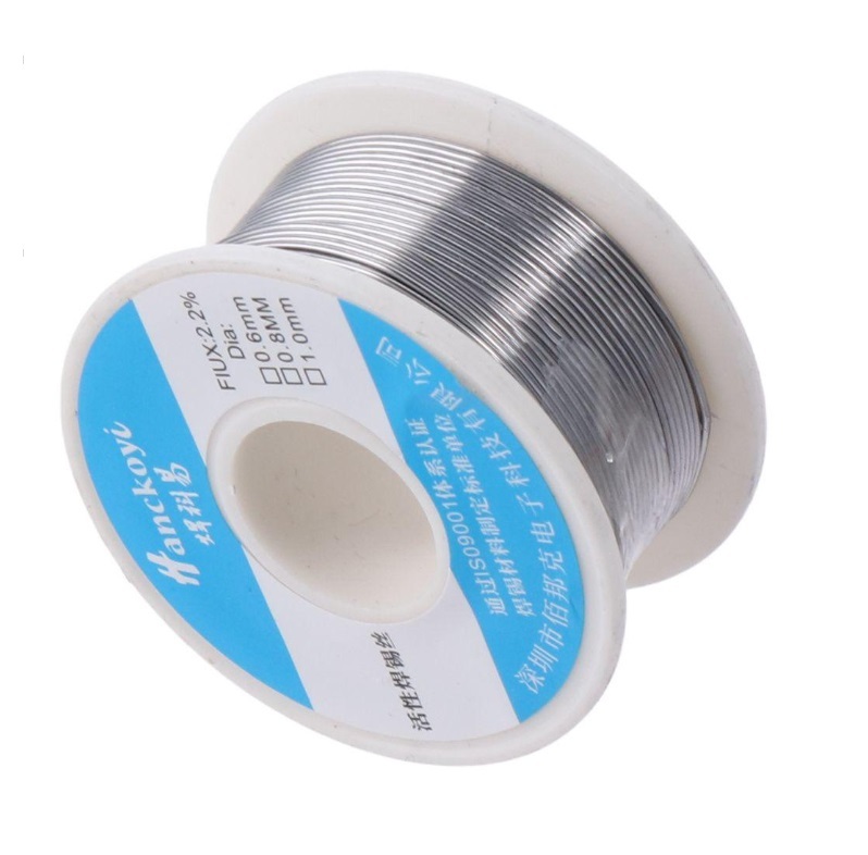 0.8mm Tin-Lead Soldering Solder Wire Rosin Core Flux 2.2% 50g Roll for Electronics Repair