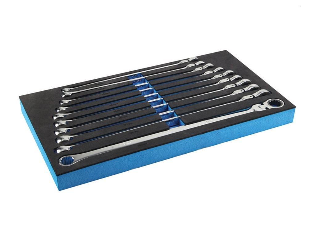 10–19mm 10pc Flexible Spline Ratcheting Ring Spanner Set Extra Long Aviation Wrench