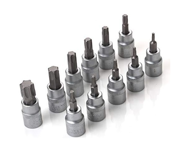 34pc Torx & E-Torx 3/8" Dr. Socket Bit-Star Bit & External Torx Socket Set