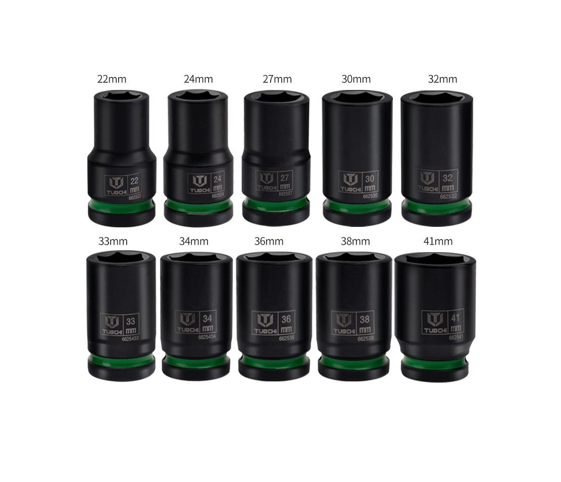 1" Dr. 6PT 80mmL Deep Impact Socket 10pc Set:22, 24,27,30,32,33,34,36,38,41mm