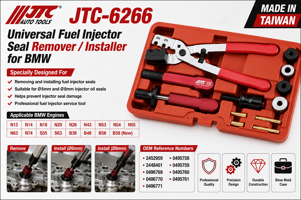 JTC-6266 Universal Fuel Injector Seal Remover / Installer for BMW