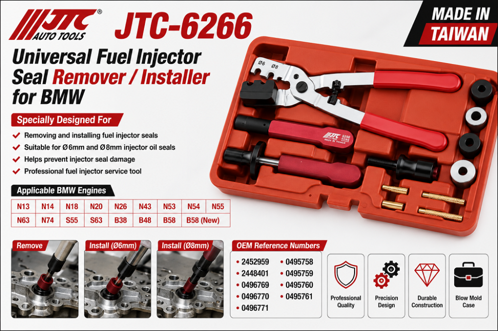 JTC-6266 Universal Fuel Injector Seal Remover / Installer for BMW