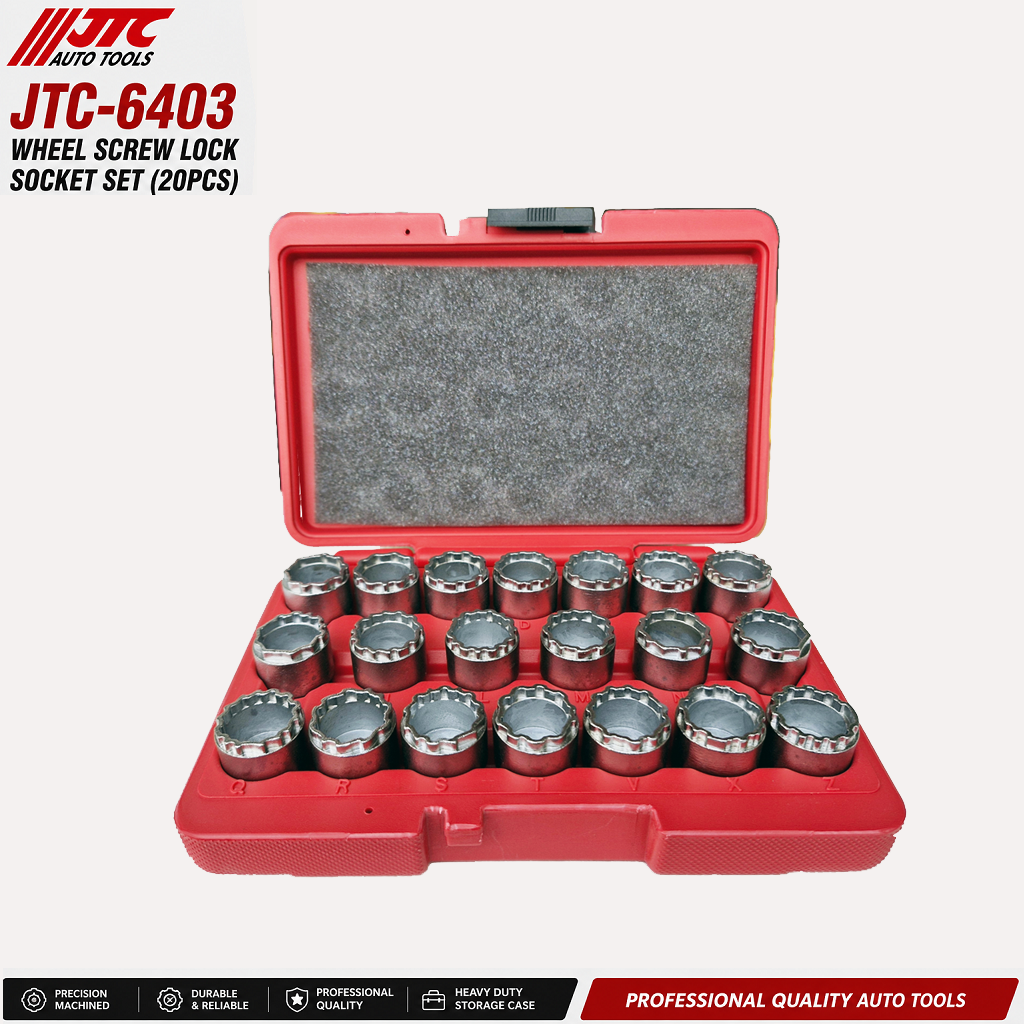 JTC-6403 Anti-Thief Wheel Nut Remove Socket Set (20PCS) for Benz ##167(GLC,GLE,GLS)
