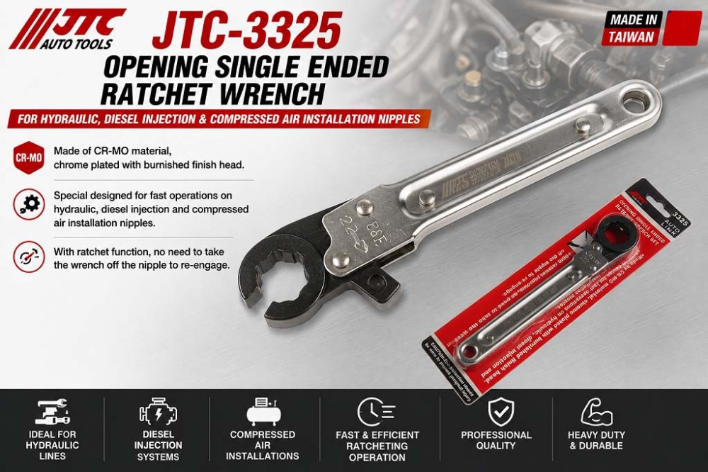 Single Ended Ratchet Open-End Wrench Hydraulic / Diesel Line Ratchet Wrench