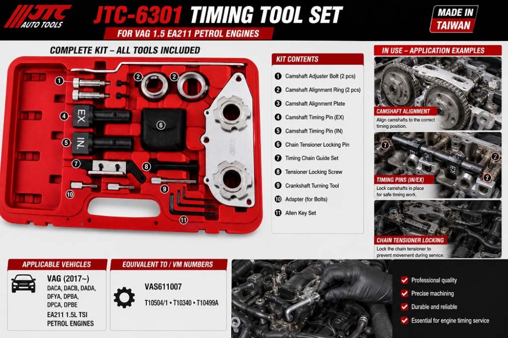 JTC-6301 Timing Tool Set – for VAG 1.5 EA211 Petrol Engines