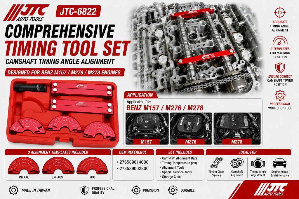 JTC-6822 BENZ M157 M276 M278 Camshaft Timing Angle Alignment Tool Set