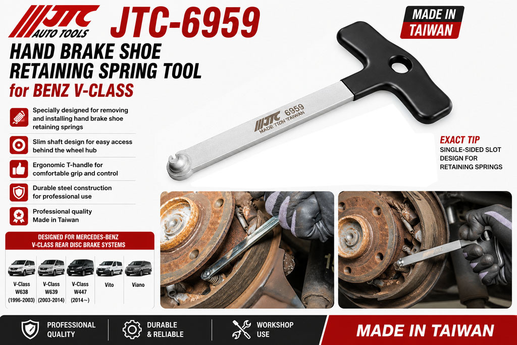 JTC-6959 Hand Brake Shoe Retaining Spring Tool for Benz V-Class