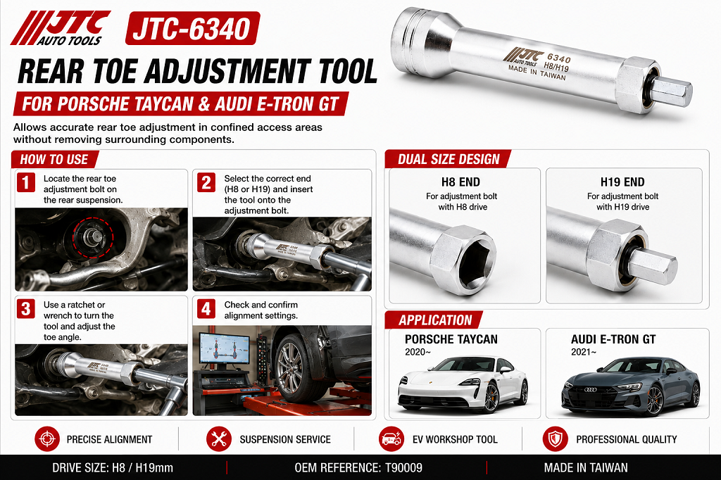JTC-6340 Rear Toe Adjustment Tool For Porsche Taycan Audi E-tron GT