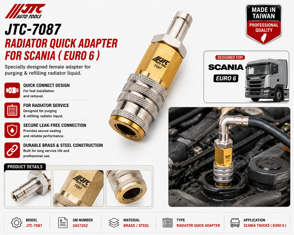 JTC-7087 Radiator Quick Adapter for Scania (Euro 6)
