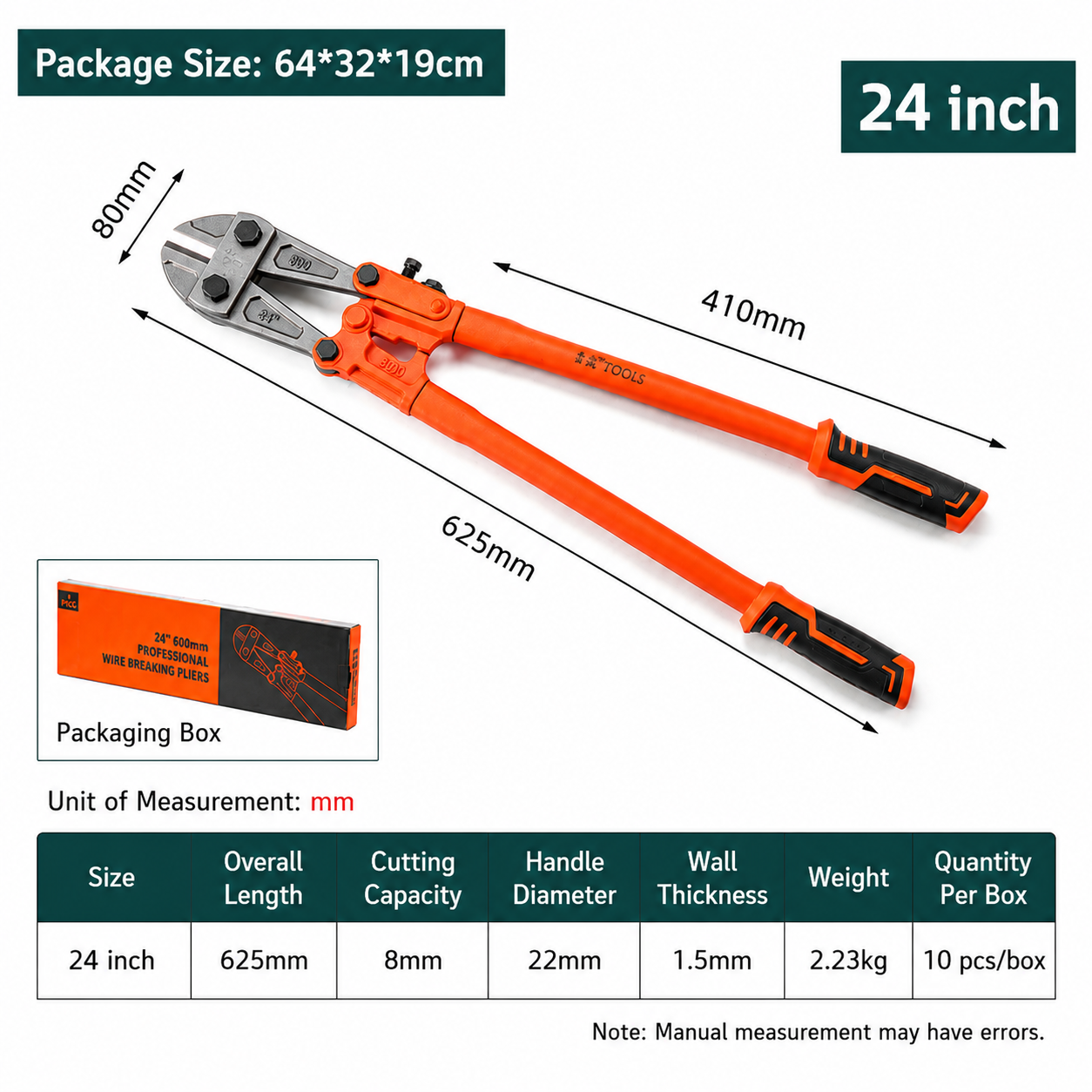 Industrial-Glade Cr-Mo Blade Bolt Cutter Wire Mesh Cut Option:18"/24"/36"/42"