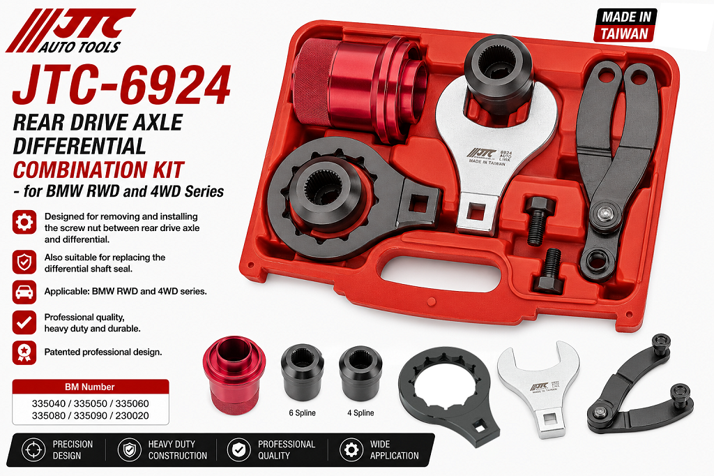JTC-6924 Rear Drive Axle Differential Combination Tool Kit For BMW RWD and 4WD Series