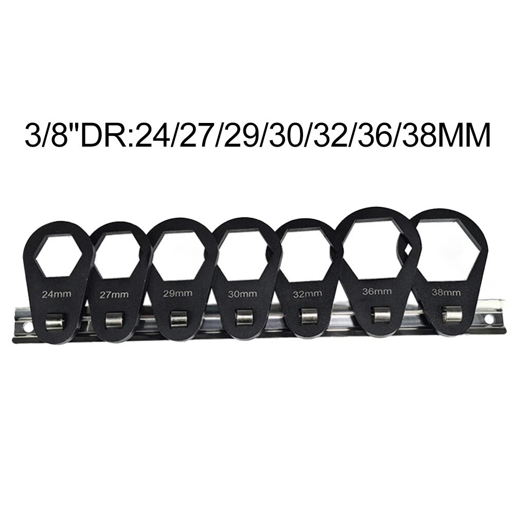 3/8" Dr  24-38mm 7pc Crowfoot Socket Kit Oil Filter Low Profile Wrench Set