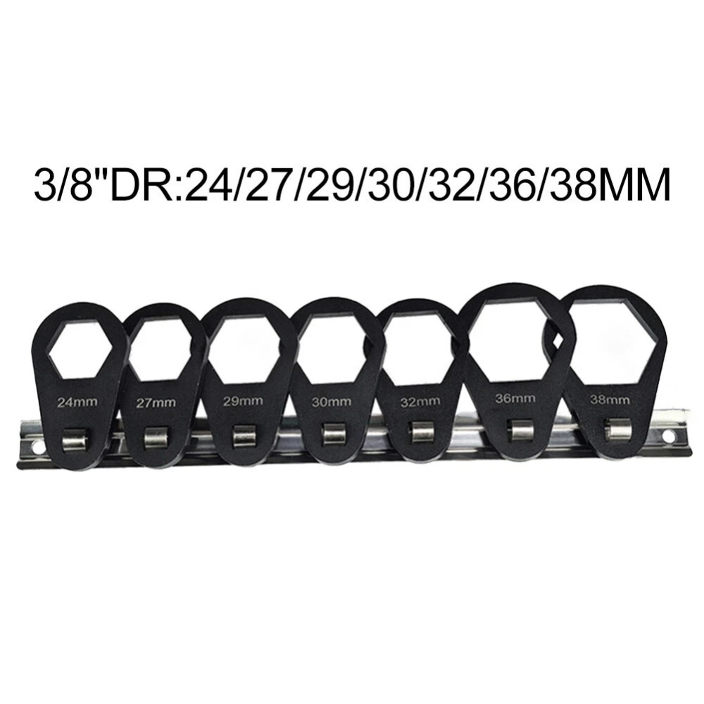 3/8" Dr  24-38mm 7pc Crowfoot Socket Kit Oil Filter Low Profile Wrench Set