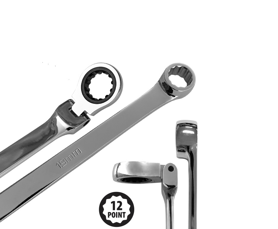 10–19mm 10pc Flexible Spline Ratcheting Ring Spanner Set Extra Long Aviation Wrench