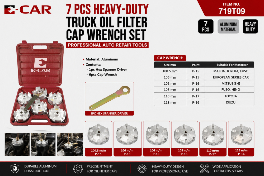 E-CAR Taiwan Heavy Duty Truck Oil Filter Cup Cap Wrench