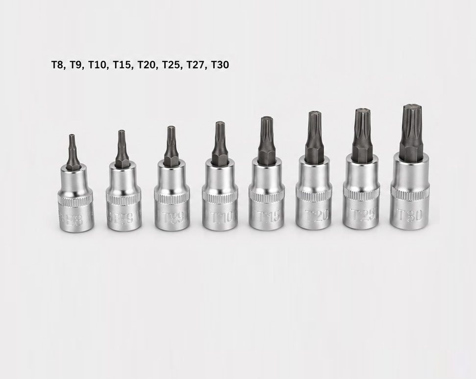 Selta Taiwan 1/4" Dr. 14pc Female E4-E10 E-Socket & T8-T30 Torx Star Bits Set