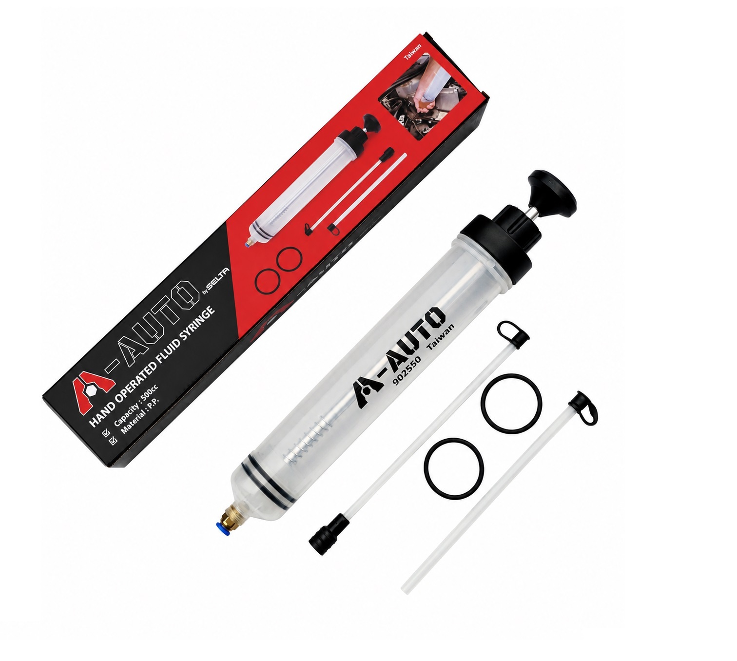 A-AUTO Taiwan 550cc Hand Operated Fluid Syringe Oil & Fluid Extractor Transfer Pump Gear Brake ATF