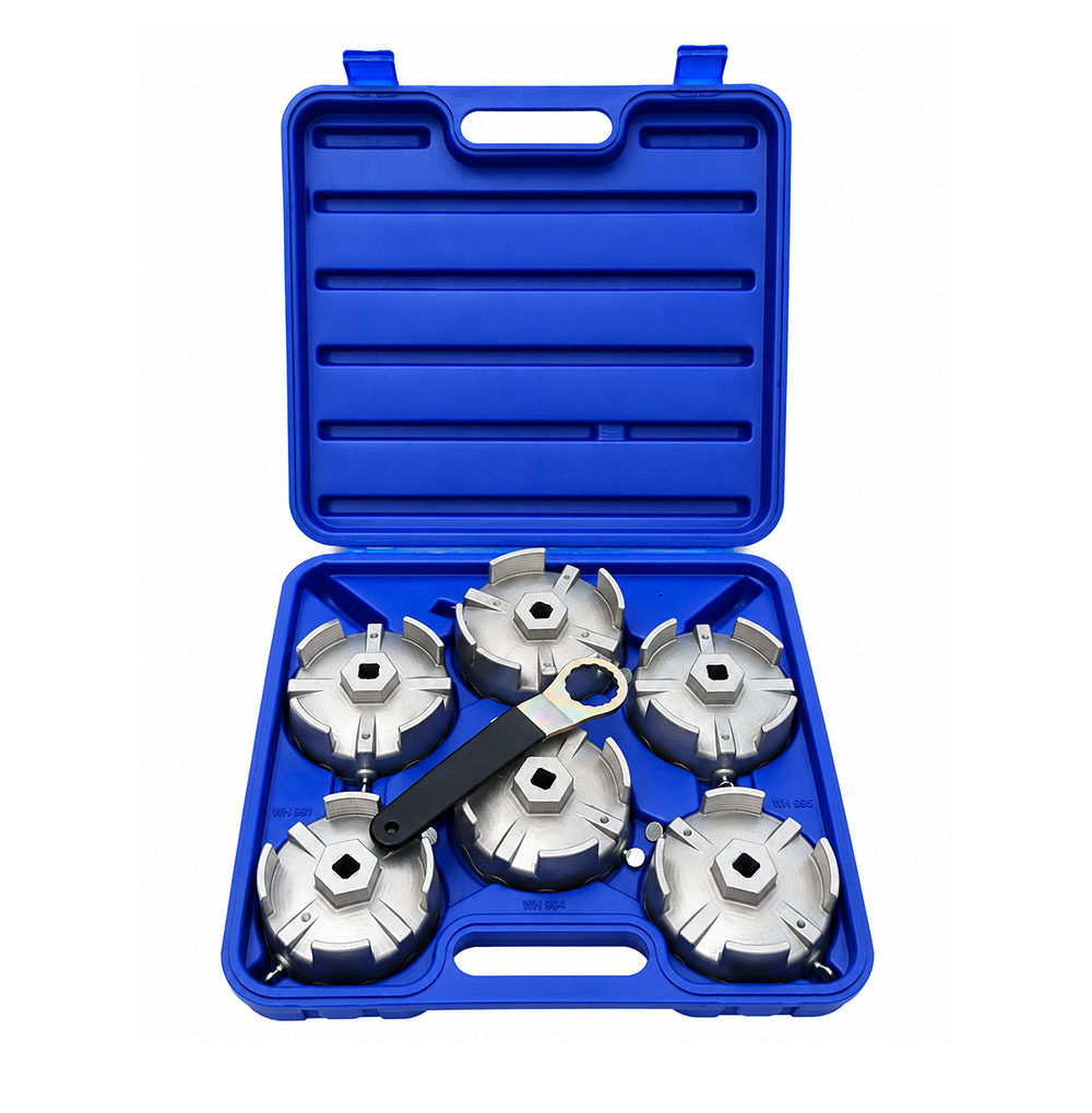 E-CAR Taiwan 7pc Heavy Duty Aluminium Truck Oil Filter Cup Cap Wrench: 100.5-118mm
