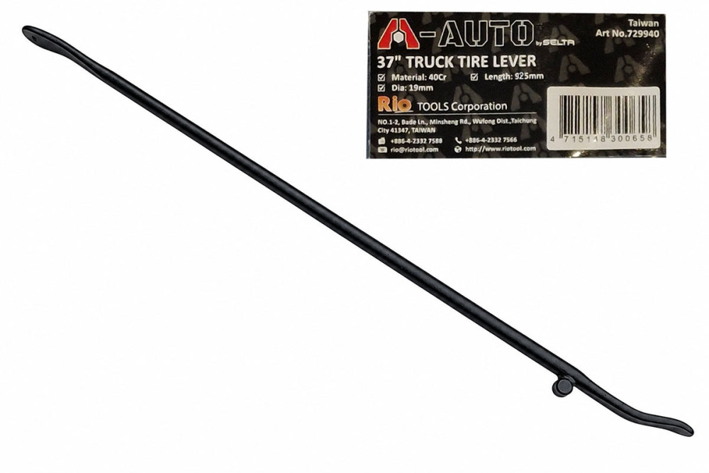 A-AUTO Heavy Duty Truck Tubeless Tire Lever Prybar Cr-Mo Steel 940mmL Dia 22mm