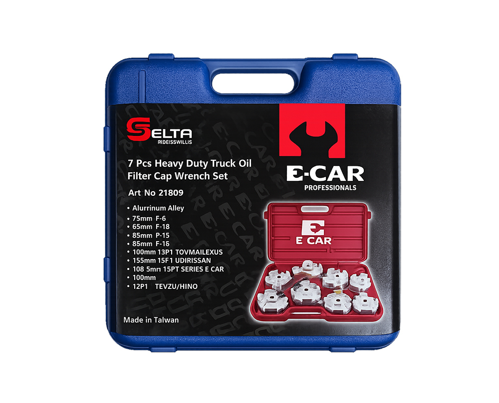 E-CAR Taiwan 7pc Heavy Duty Aluminium Truck Oil Filter Cup Cap Wrench: 100.5-118mm