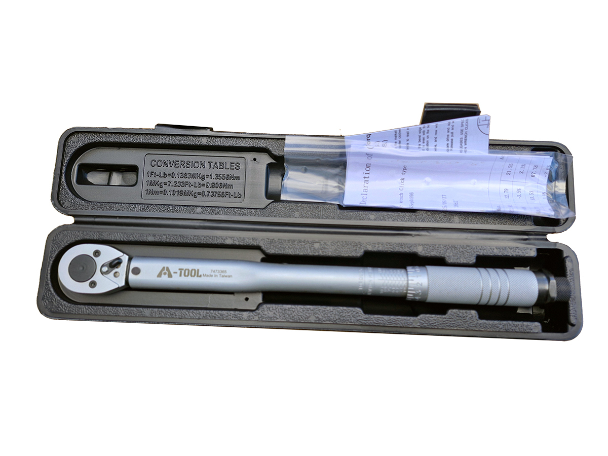 A-TOOL Taiwan 3/8" Dr. 19-110Nm 336mmL Ratchet Torque Wrench Adjustable Tension