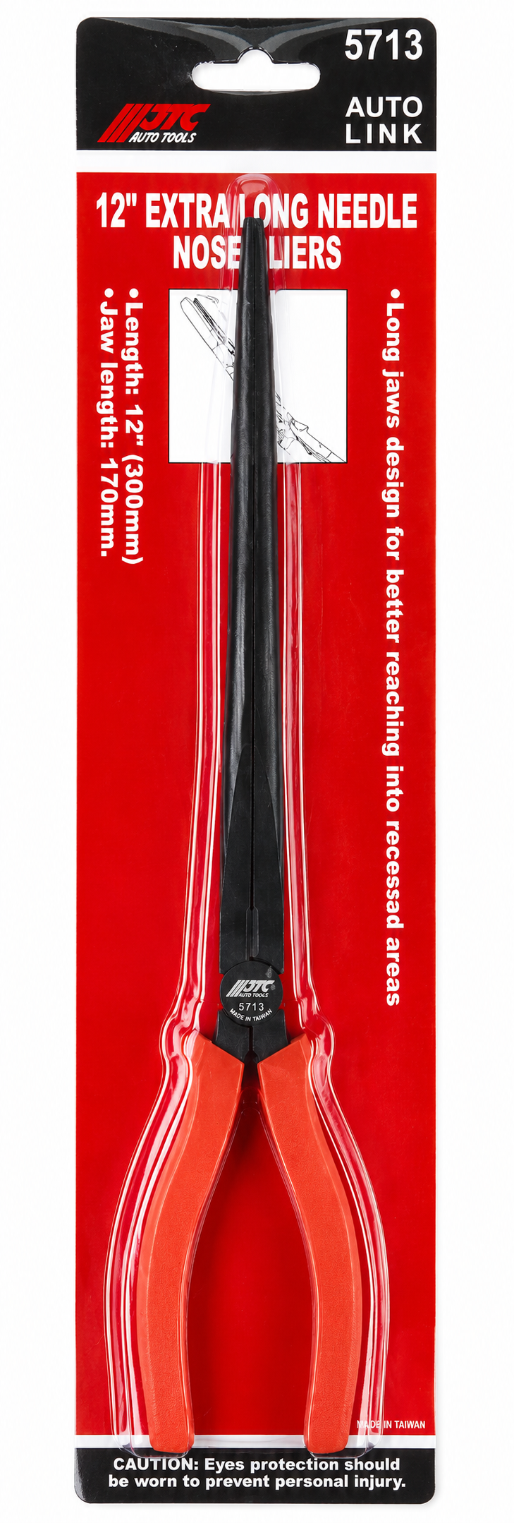 JTC-5713 Taiwan 12" Extra Long Needle Nose Pliers 300mm Long Reach 170mm Jaws