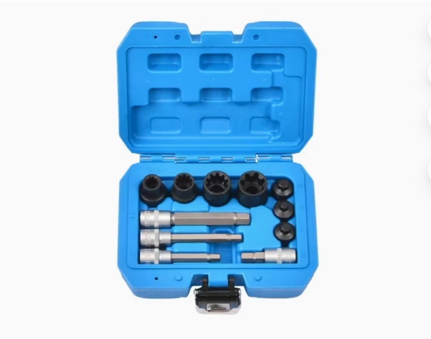 1/2" 3/8"dr. 11pc Brake Caliper Socket & Bit Set Audi BMW Mercedes Porsche VW