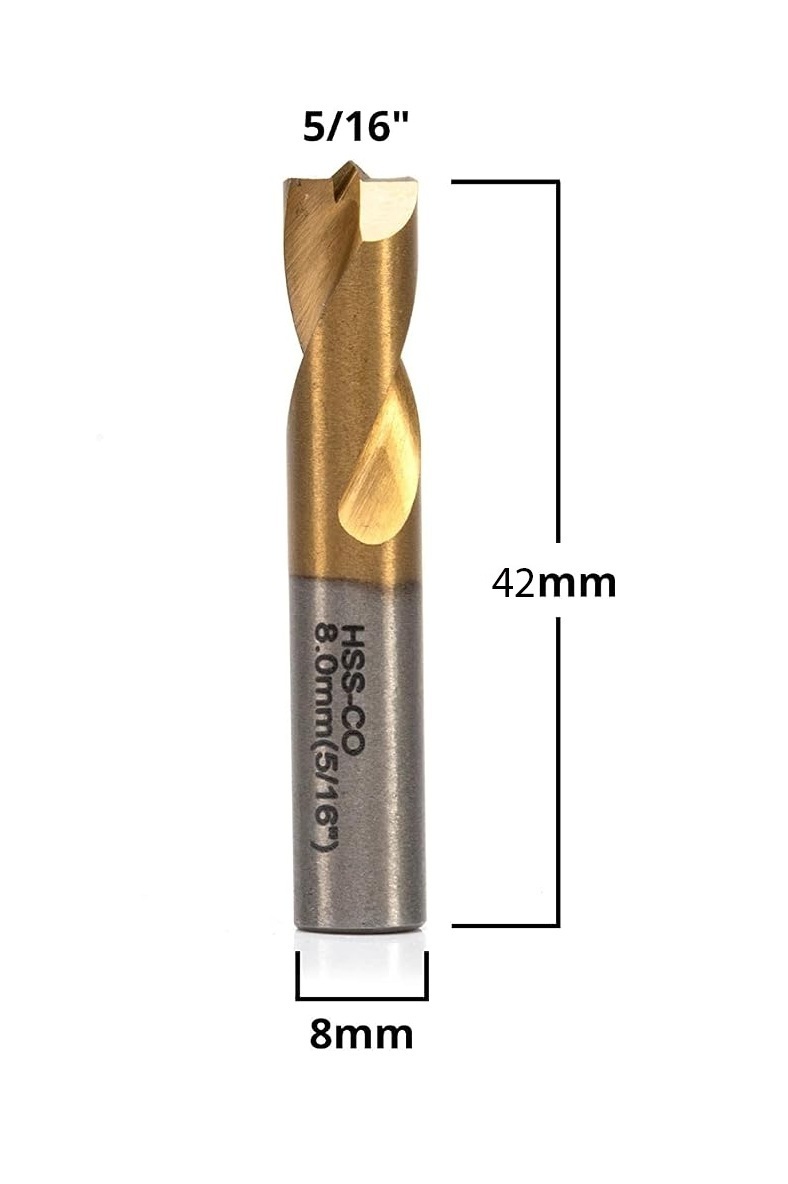 HSS Co Cobalt Drill Bits Spot Welds Cutter Remover 6mmDx65mmL/8mmDx42mmL