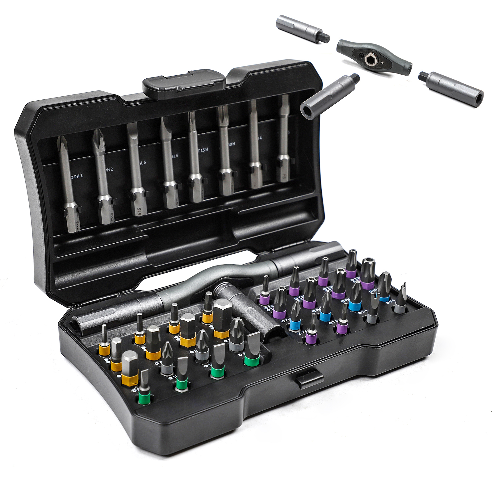 X-Steel 42pc S2 Cr-Mo Steel Magnetic Screwdriver 42-in-1 58T Ratchet Repair Tool