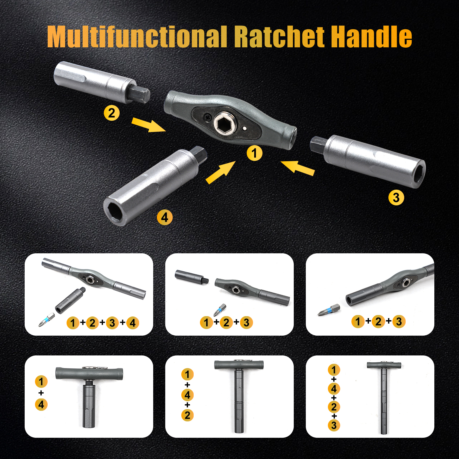 X-Steel 42pc S2 Cr-Mo Steel Magnetic Screwdriver 42-in-1 58T Ratchet Repair Tool
