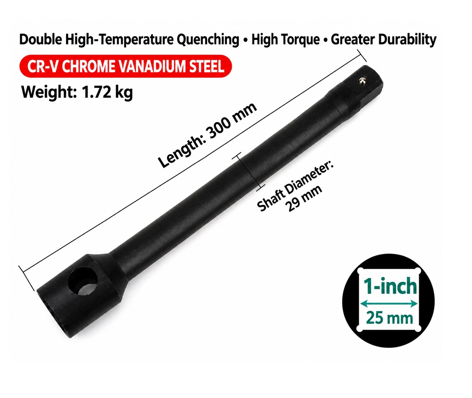 1" Dr. Cr-Mo Socket Extension Bar Adapter for Heavy Vehicle Truck