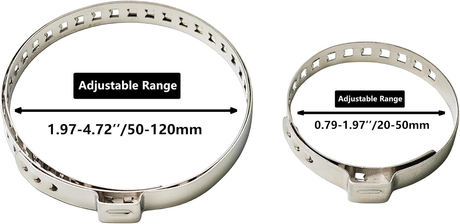 Adjustable 304 Stainless Steel CV Joint Boot Bands Clamp 6pc: 3x20x50mm+3x50-120mm